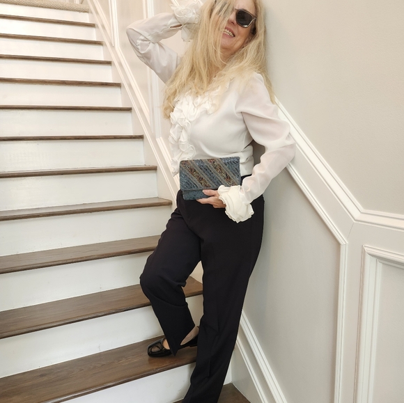 Vintage Aspects Ex Cond Beaded Striped Clutch, $45 - Picture 11 of 13